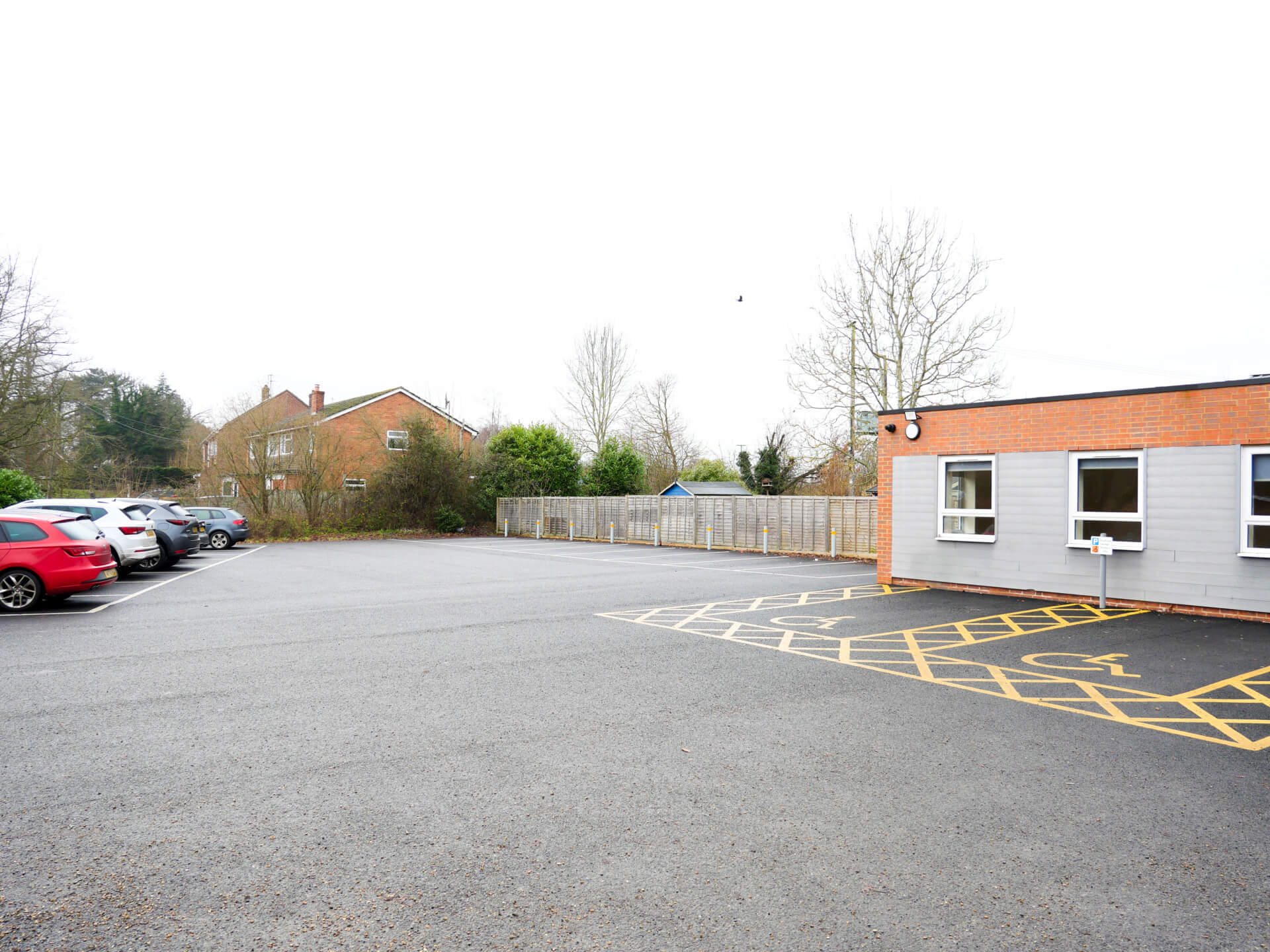 Image of disabled bays and parking spaces at Bramley Village Hall