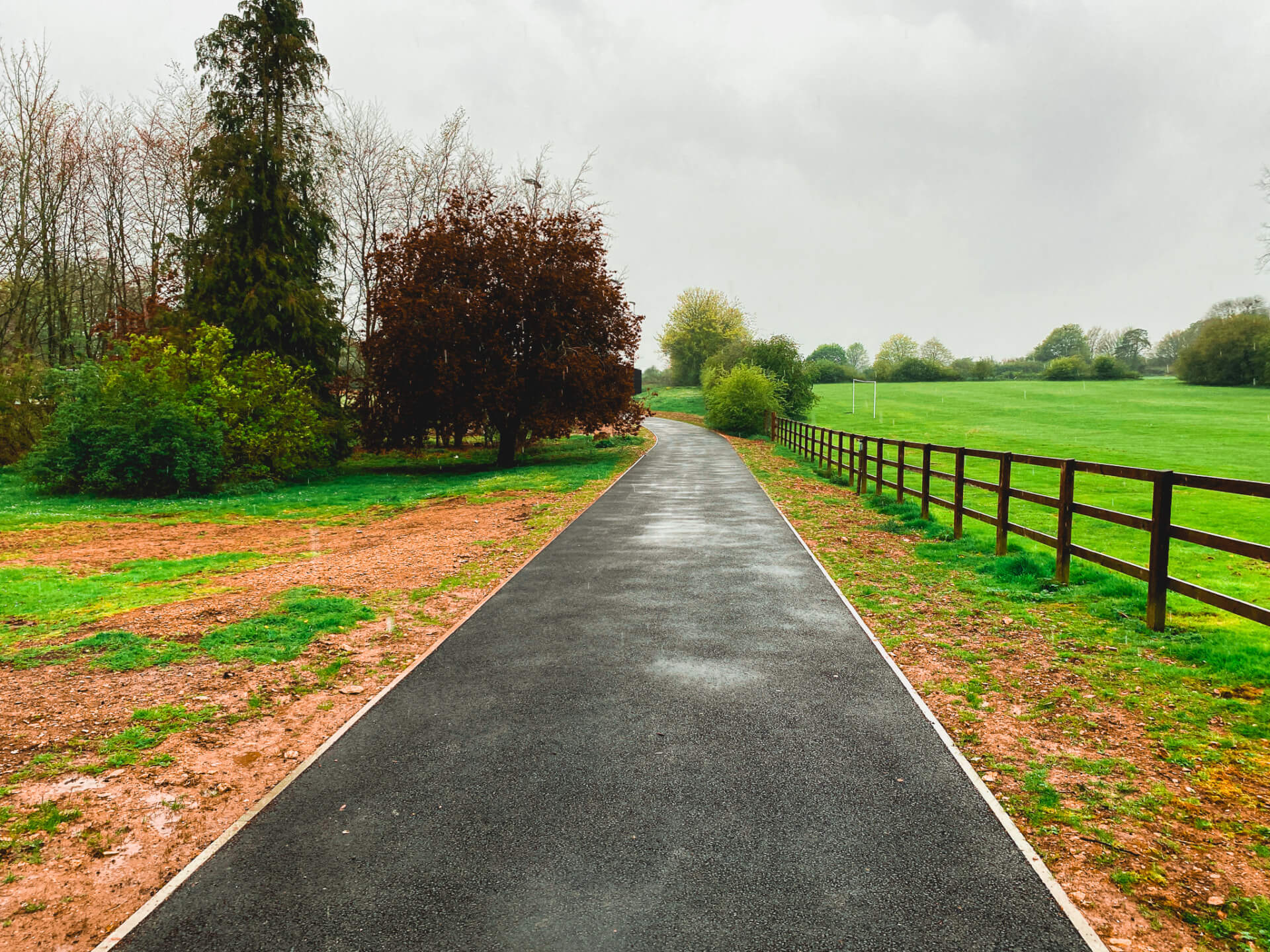 Car park construction, path way